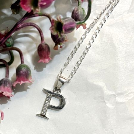 Handcrafted Letter P Premium 925 Sterling Silver Necklace
